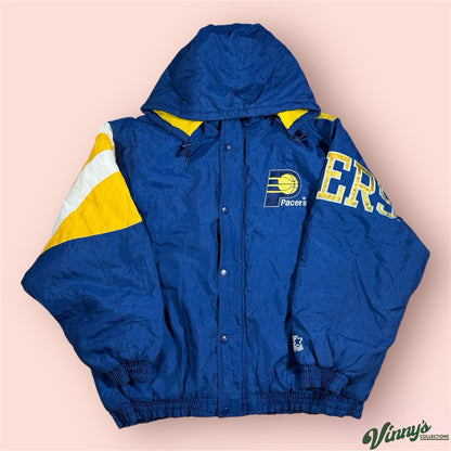 Vintage Starter Indiana Pacers Basketball Puffer Jacket Mens 2XL