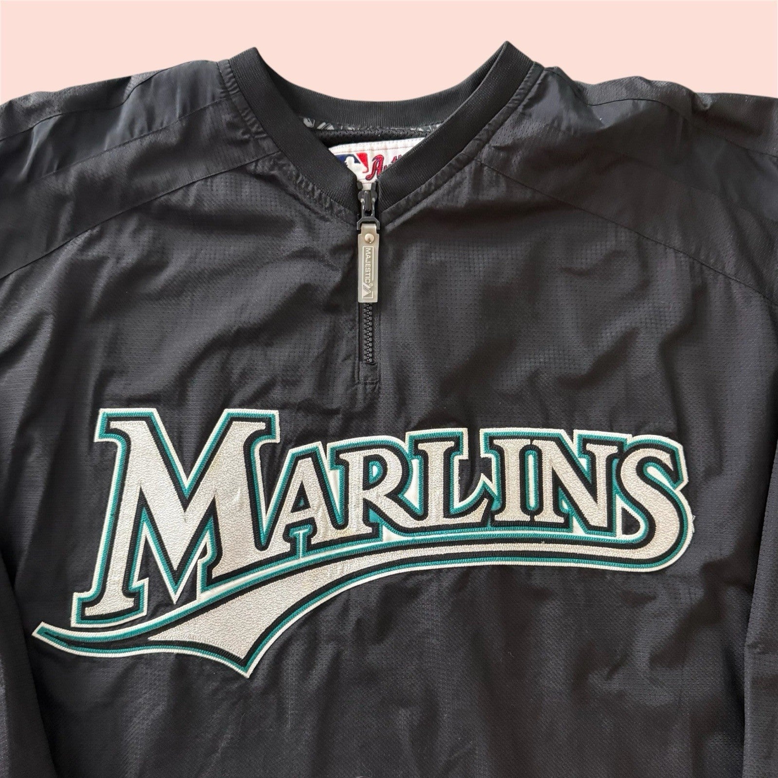 Majestic MLB Florida Marlins Baseball Jacket Mens 2XL