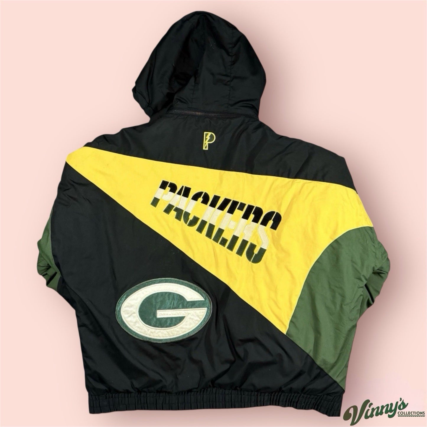 Vintage Pro Player NFL Green Bay Packers Football Puffer Jacket Mens XL
