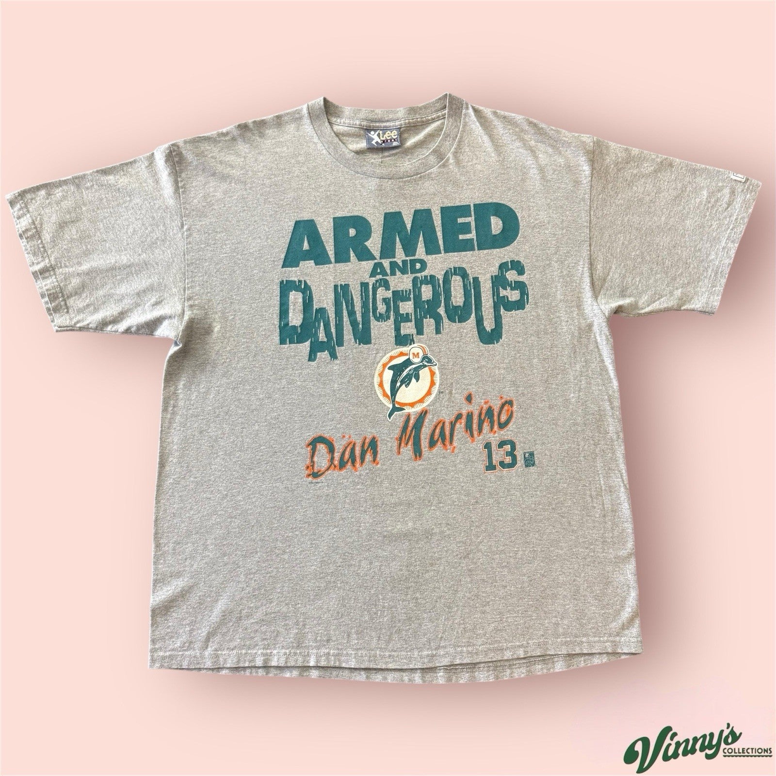 Lee Sport NFL Miami Dolphins Dan Marino Armed Dangerous Football Shirt Mens 2XL
