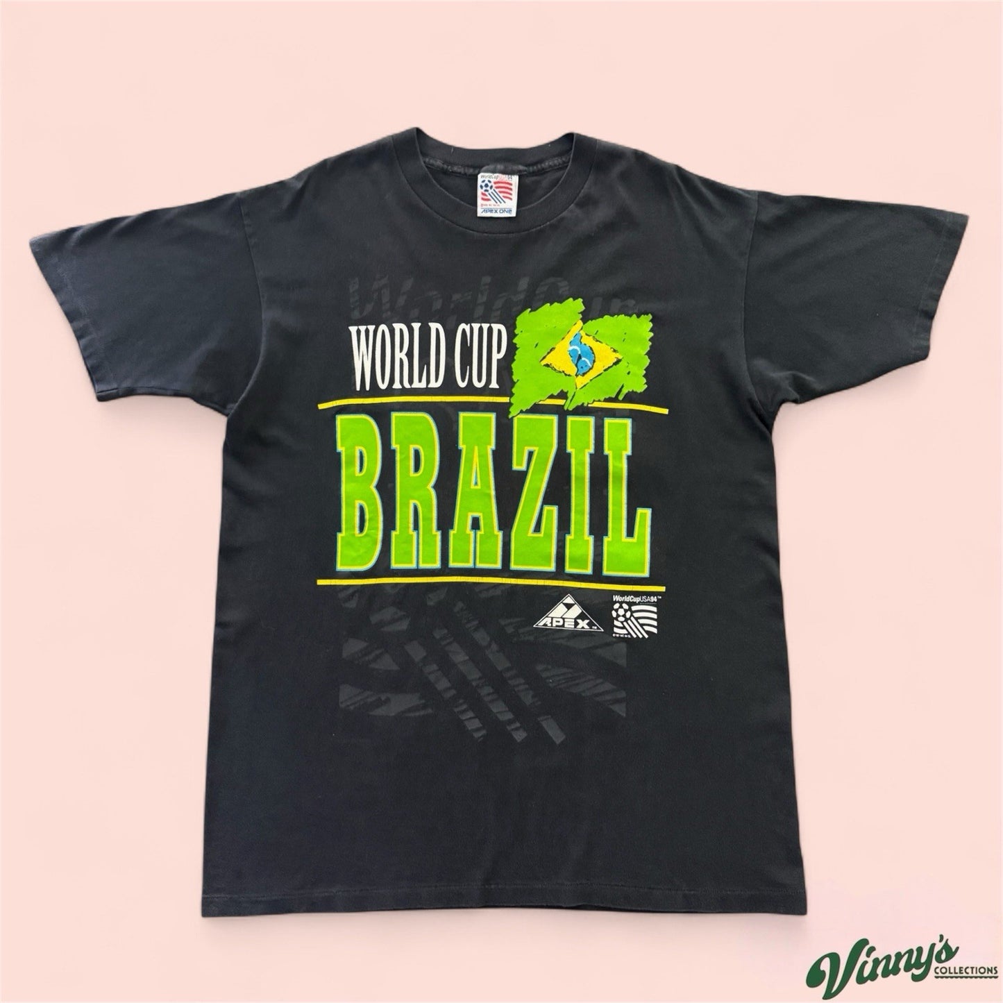 Vintage Apex One 1994 World Cup Brazil Soccer Shirt Mens Large