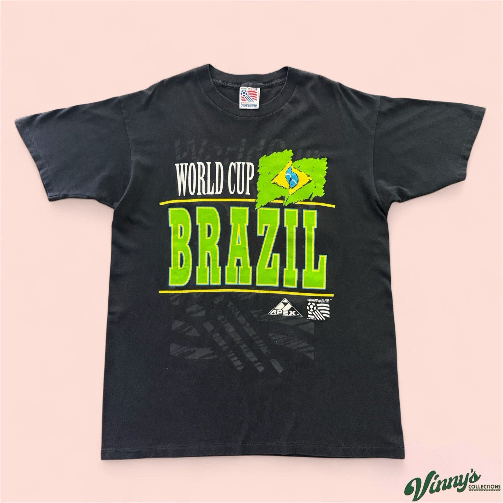 Vintage Apex One 1994 World Cup Brazil Soccer Shirt Mens Large