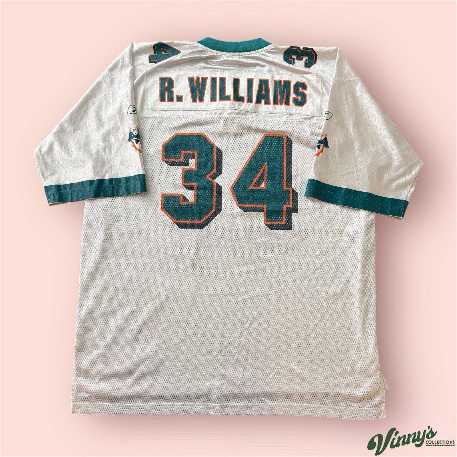 Reebok NFL Miami Dolphins Ricky Williams Football Jersey Mens XL