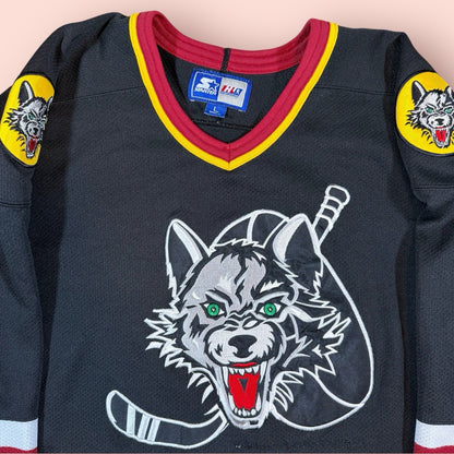 Vintage Starter IHL Chicago Wolves Hockey Jersey Youth Large