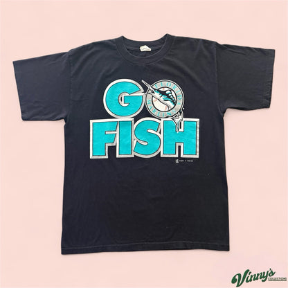 Vintage 1997 TRY MLB Florida Marlins World Series Roster Baseball Shirt Mens XL