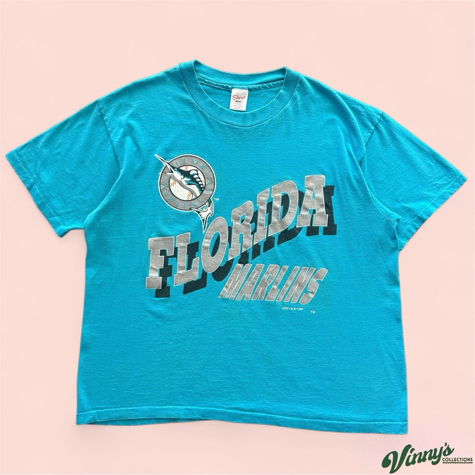 Vintage 1993 Sherry’s Best MLB Florida Marlins Baseball Shirt Mens XL
