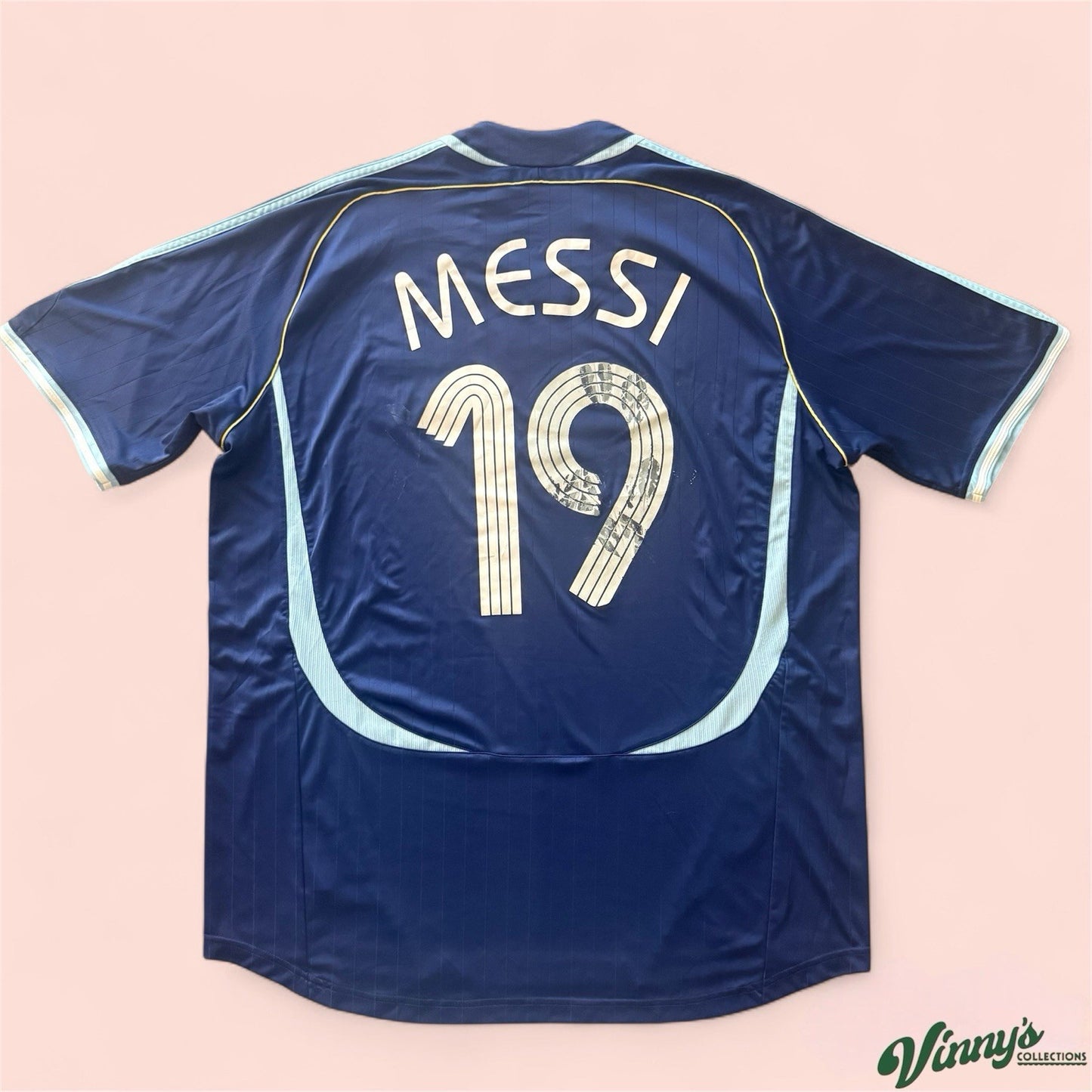 Adidas 2006 Argentina Lionel Messi Away National Soccer Kit Jersey Mens 2XL