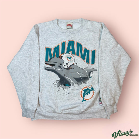 Vintage Nutmeg NFL Miami Dolphins Breakthrough Football Sweatshirt Mens XL