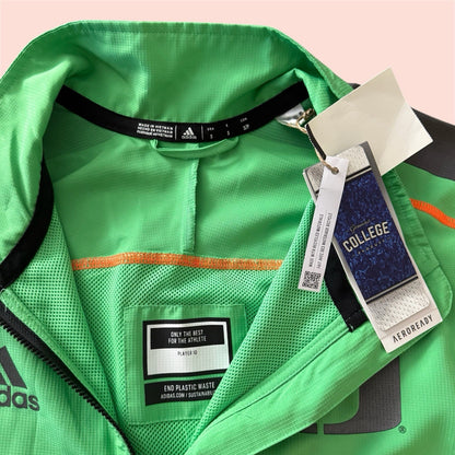 Adidas NCAA Miami Hurricanes College Pullover Windbreaker Jacket Mens Small