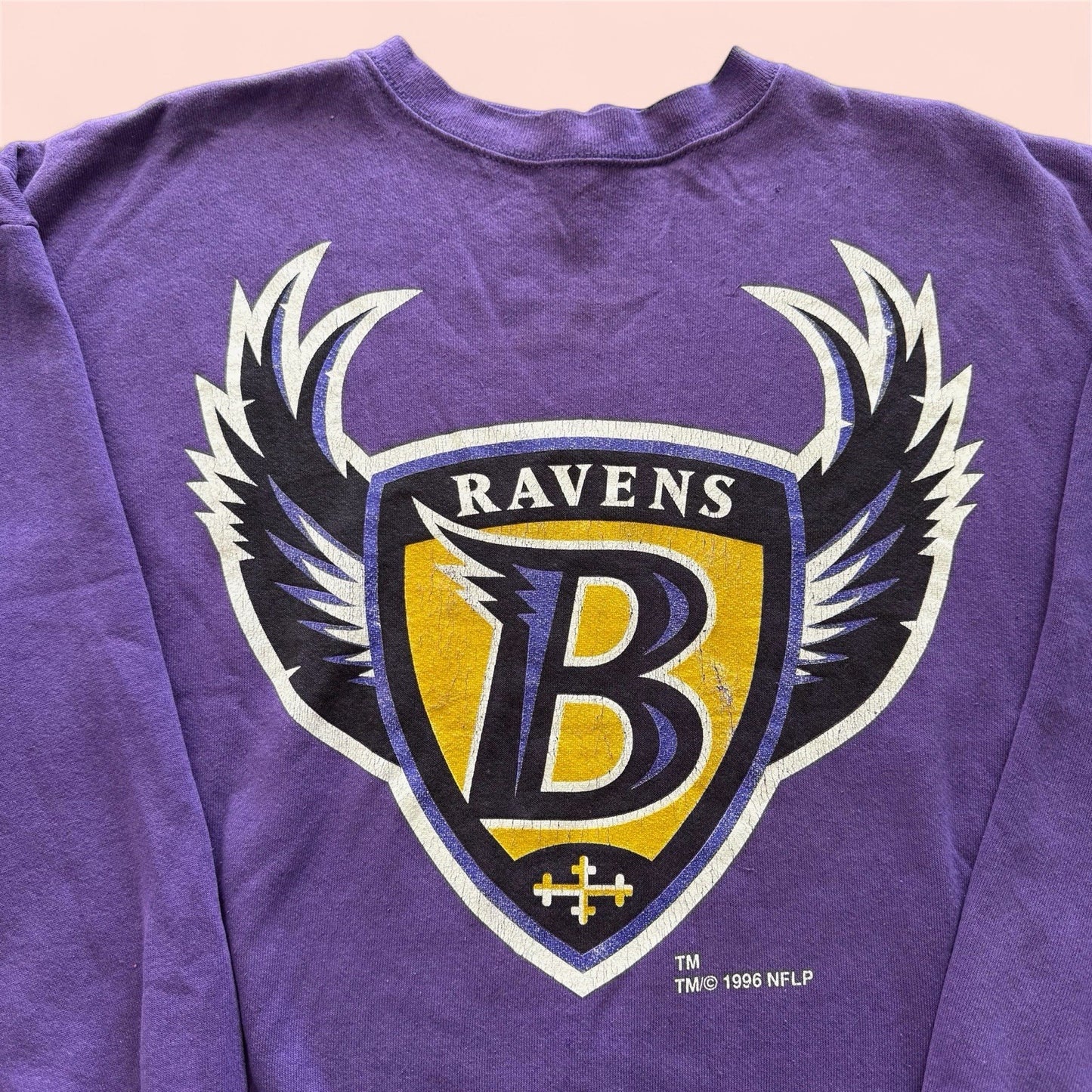 Vintage Logo 7 NFL Baltimore Ravens Football Sweatshirt Mens 2XL