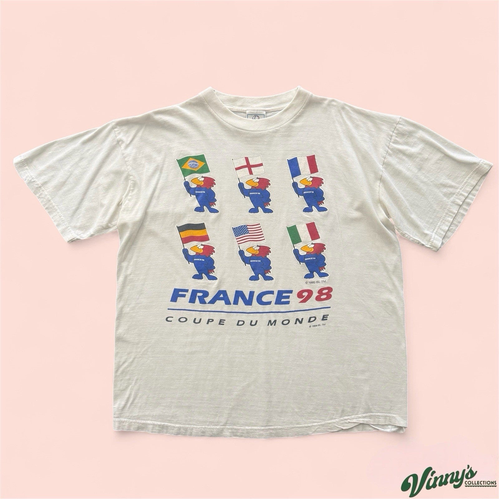 Vintage 1998 France World Cup Coupe Du Monde Soccer Shirt Mens Large