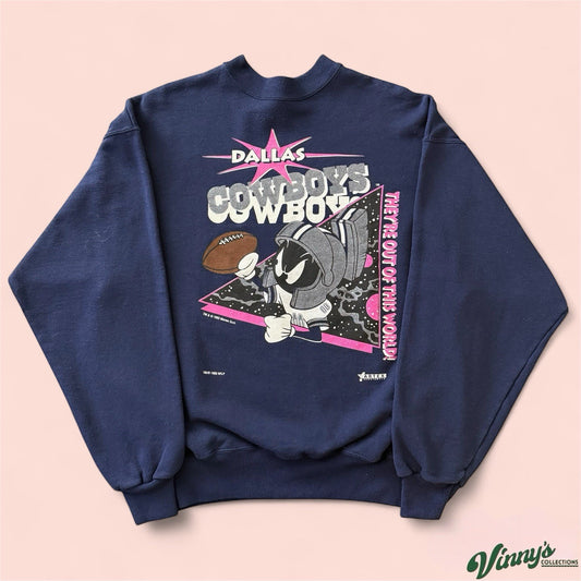 Vintage 1993 NFL Dallas Cowboys Marvin Martians Football Sweatshirt Mens XL