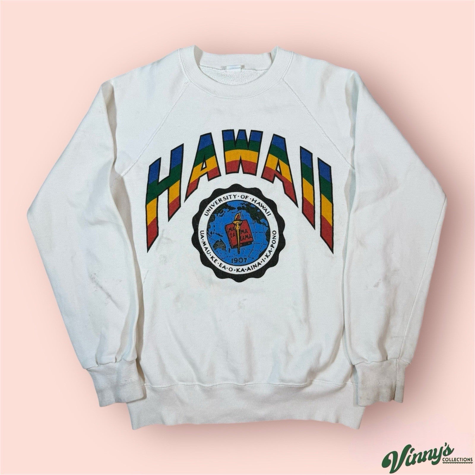 Vintage NCAA University Hawaii Rainbow Warriors College Sweatshirt Mens Medium