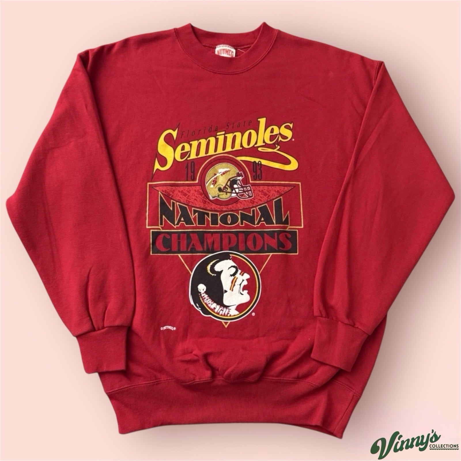 Vintage 1993 Nutmeg NCAA Florida State Seminoles FSU College Sweatshirt Mens XL