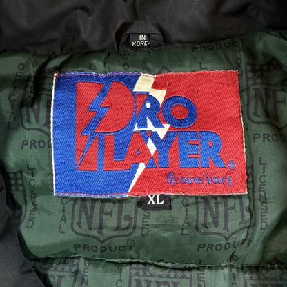 Vintage Pro Player NFL Green Bay Packers Football Puffer Jacket Mens XL