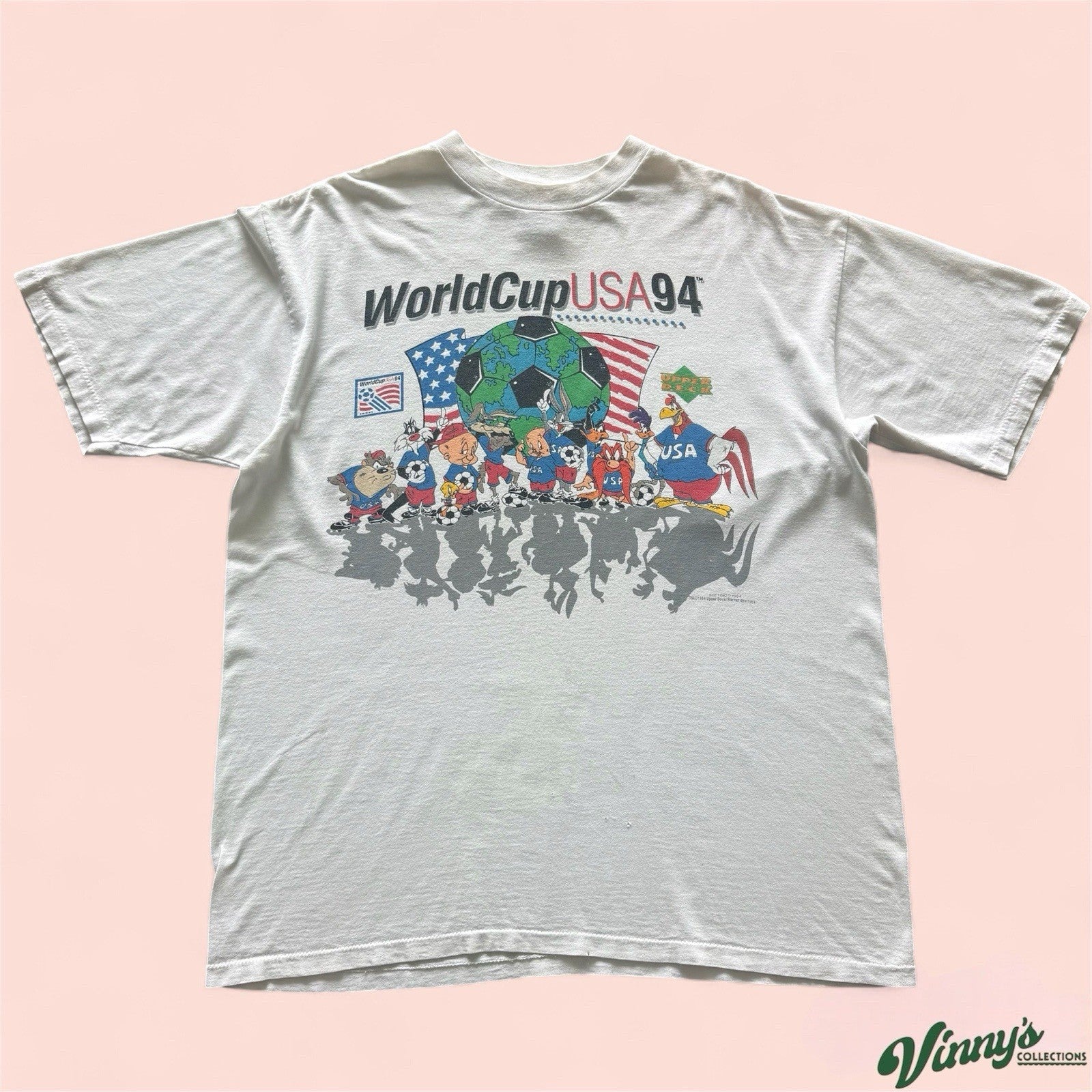 Vintage 1994 World Cup USA Looney Toons Soccer Shirt Mens XL