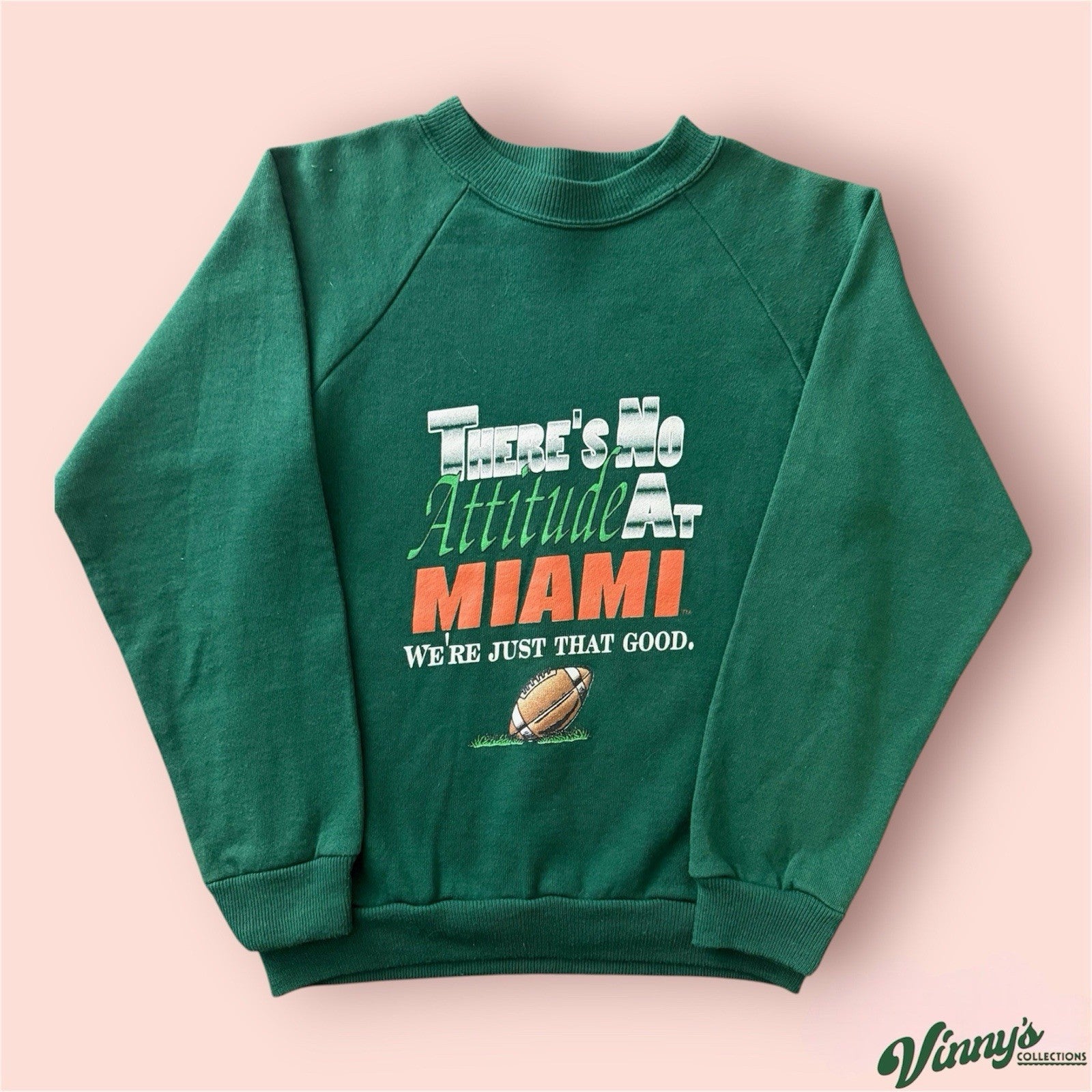 Vintage NCAA Miami Hurricanes College Sweatshirt Youth Medium