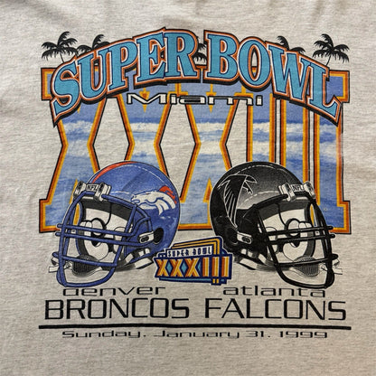 Vintage 1999 NFL Denver Broncos Atlanta Falcons Super Bowl Shirt Mens XL