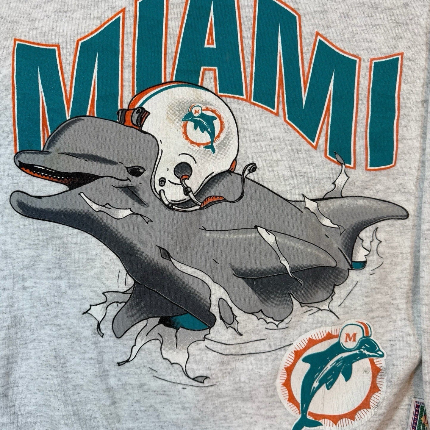 Vintage Nutmeg NFL Miami Dolphins Breakthrough Football Sweatshirt Mens XL