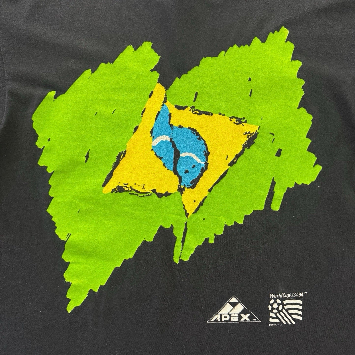 Vintage Apex One 1994 World Cup Brazil Soccer Shirt Mens Large