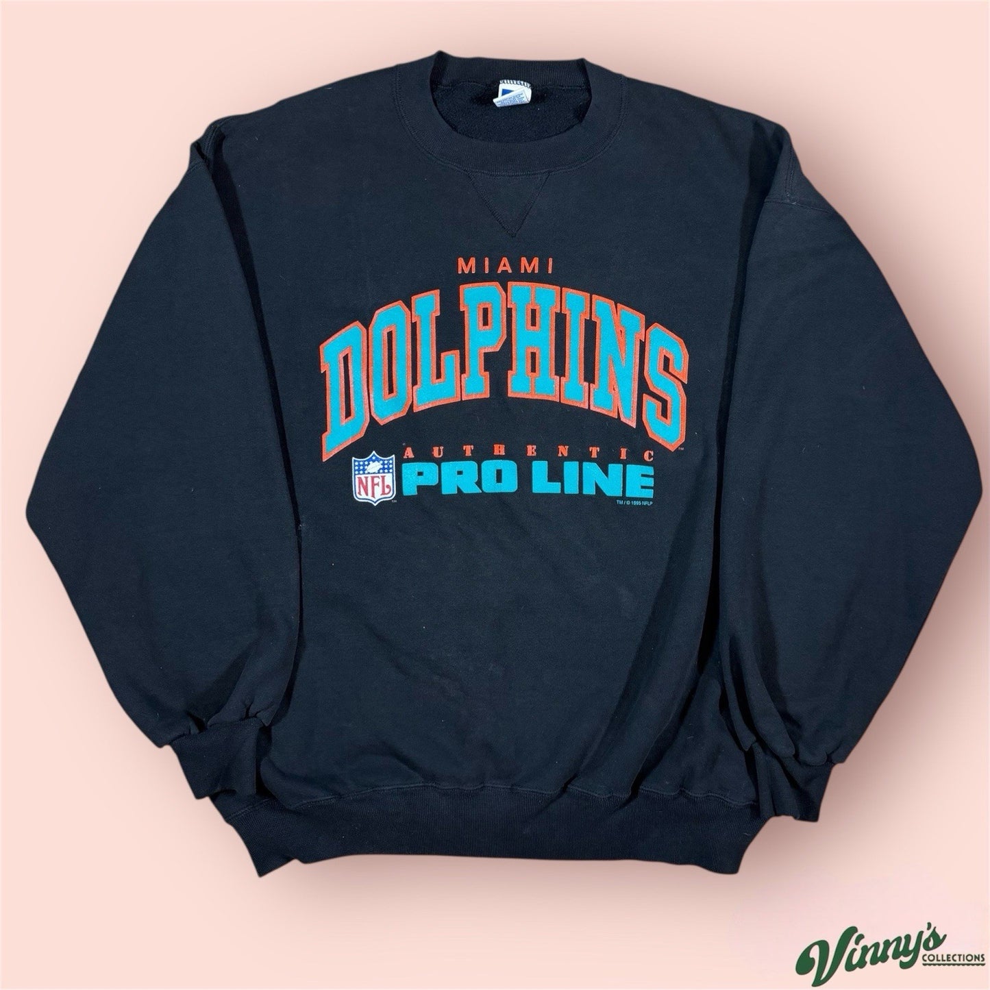 Vintage Russell Athletic NFL Miami Dolphins Football Sweatshirt Mens 2XL
