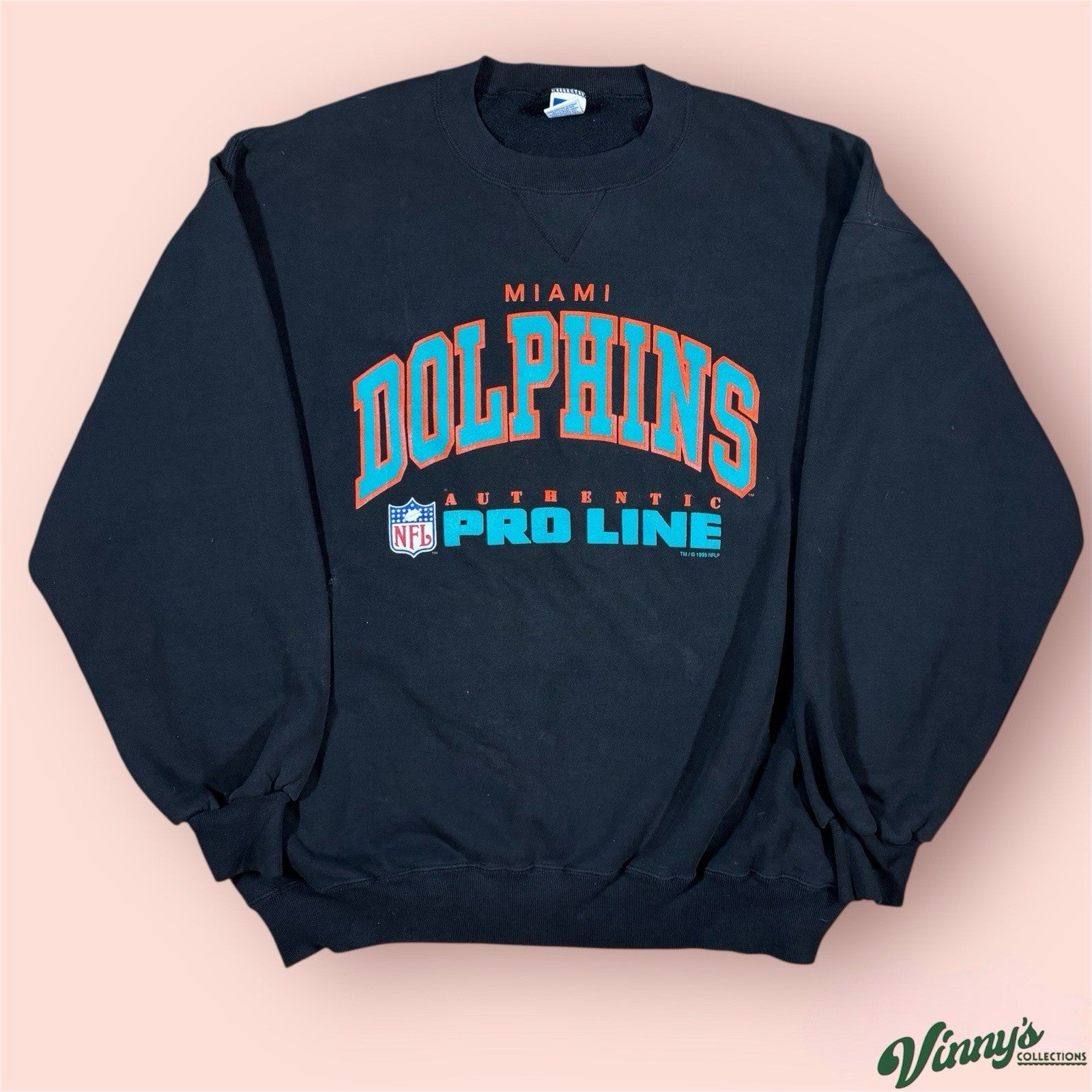 Vintage Russell Athletic NFL Miami Dolphins Football Sweatshirt Mens 2XL