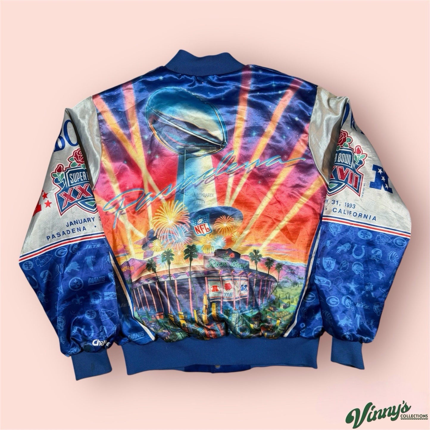 Vintage Chalk Line NFL Super Bowl XXVII Fanimation Football Jacket Mens Large