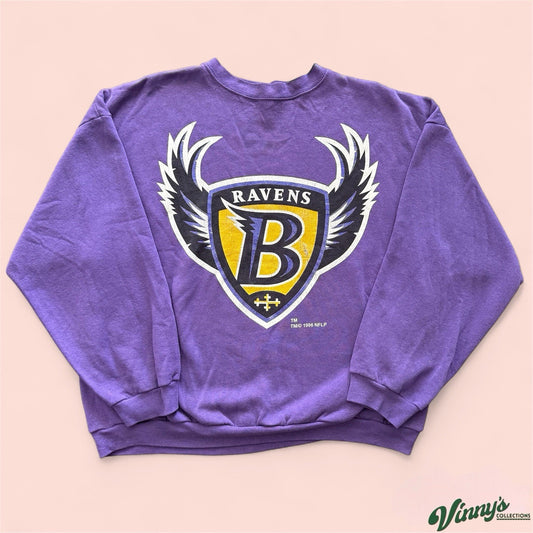 Vintage Logo 7 NFL Baltimore Ravens Football Sweatshirt Mens 2XL