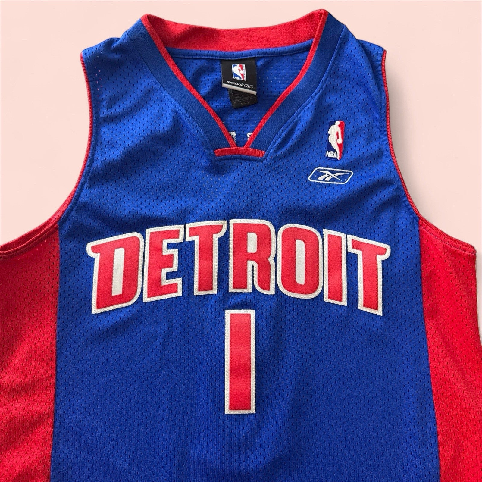 Reebok NBA Detroit Pistons Chauncey Billups Basketball Jersey Mens Medium