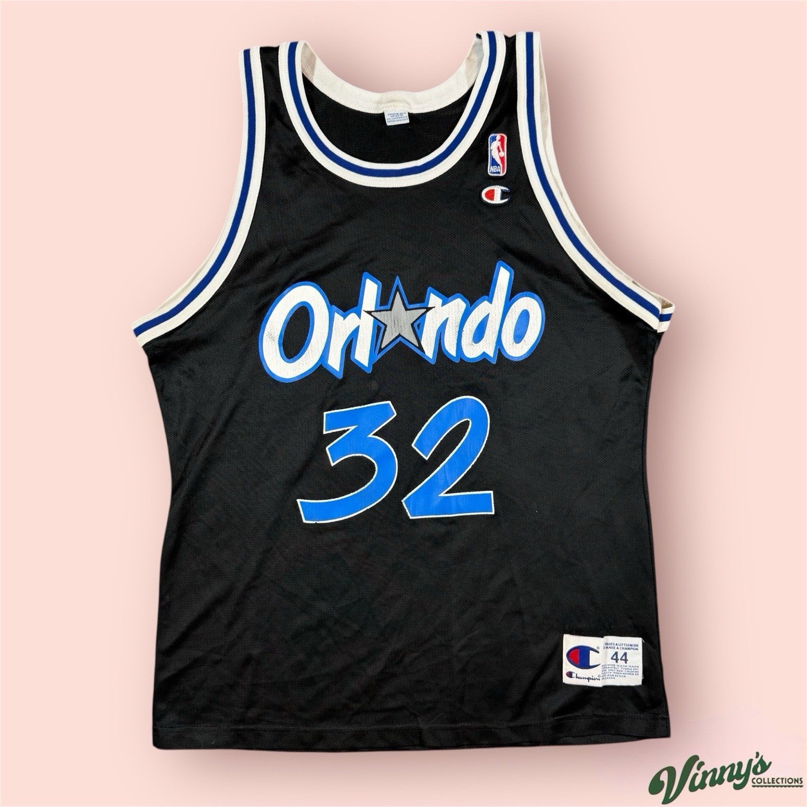 Champion NBA Orlando Magic Shaquille Oneal Basketball Jersey Mens 44 Large