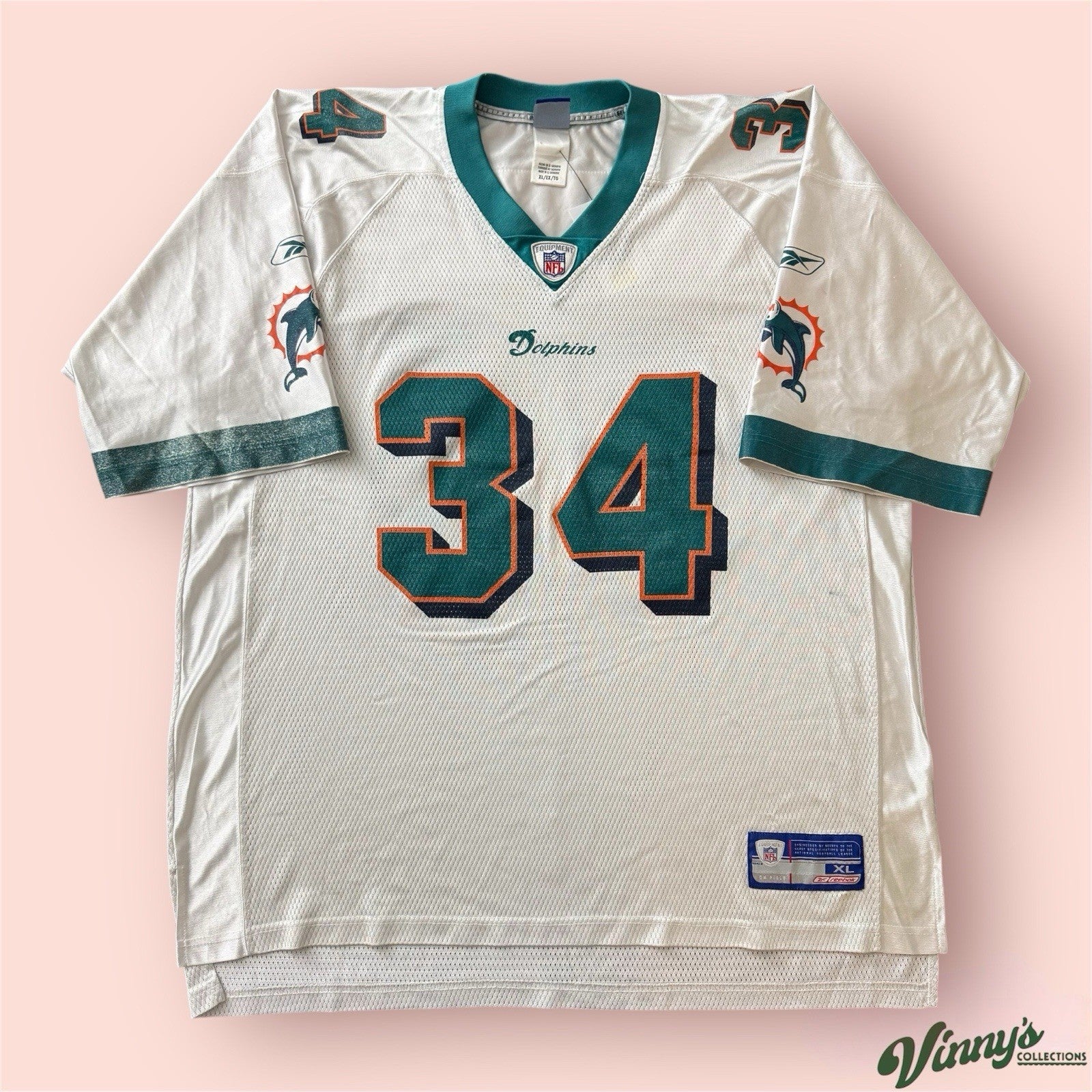 Reebok NFL Miami Dolphins Ricky Williams Football Jersey Mens XL