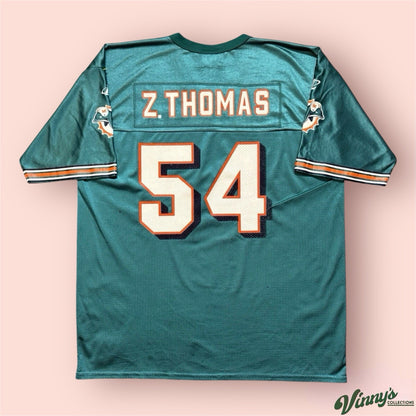 Vintage Logo Athletic NFL Miami Dolphins Zach Thomas Football Jersey Mens XL