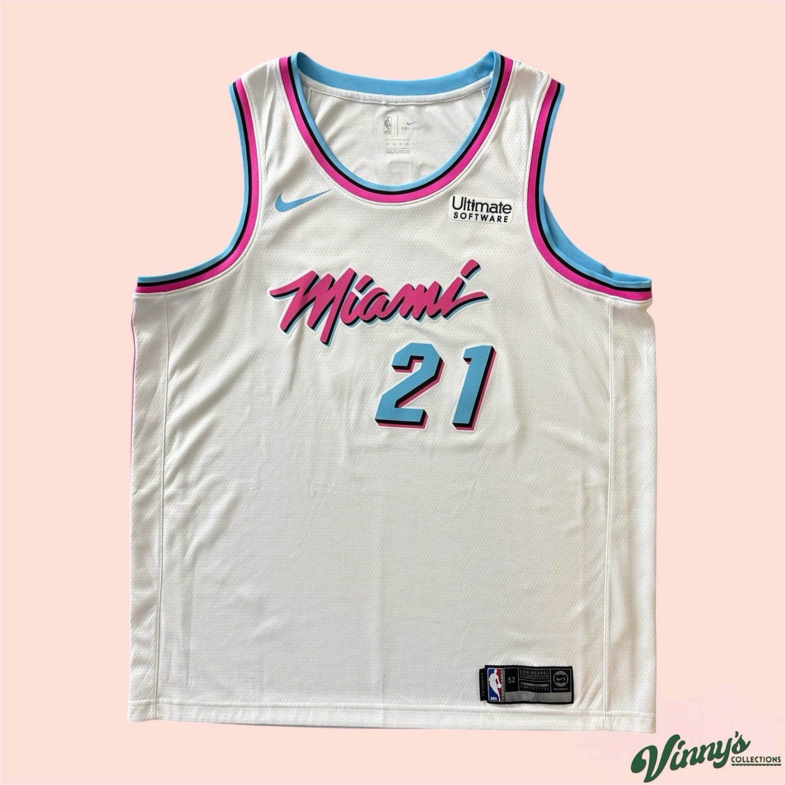Nike NBA Miami Heat Hassan Whiteside City Edition Basketball Jersey Mens 52 XL