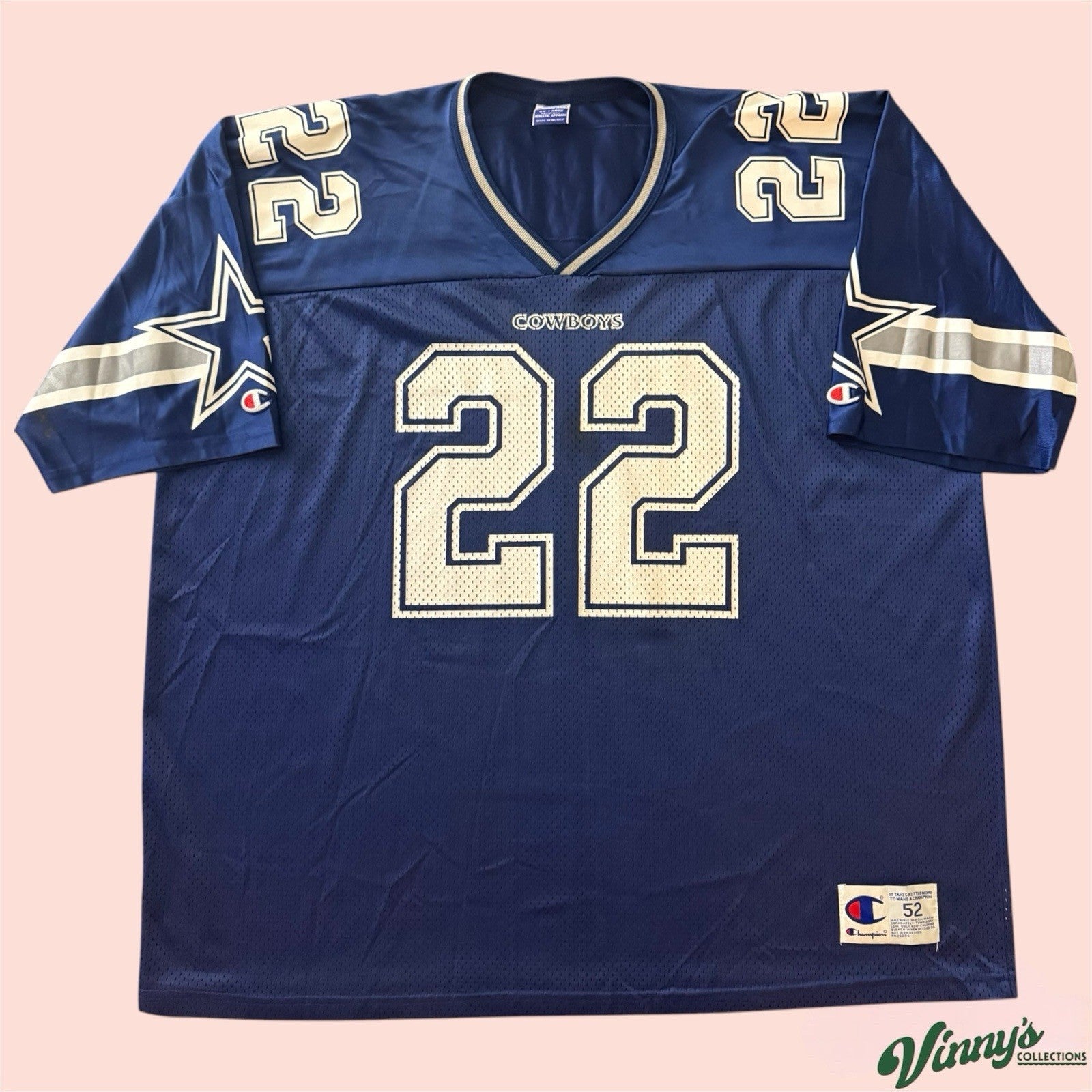 Vintage Champion NFL Dallas Cowboys Emmitt Smith Football Jersey Mens 52 2XL