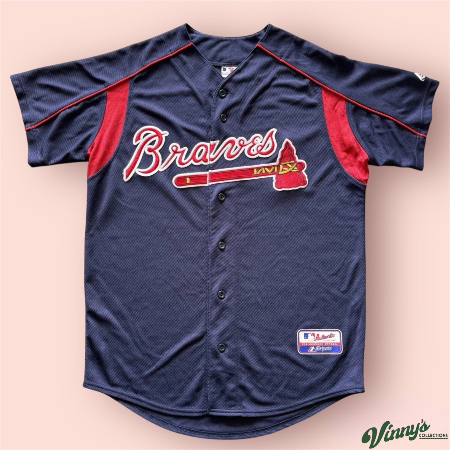 Majestic MLB Atlanta Braves Baseball Jersey Mens Medium