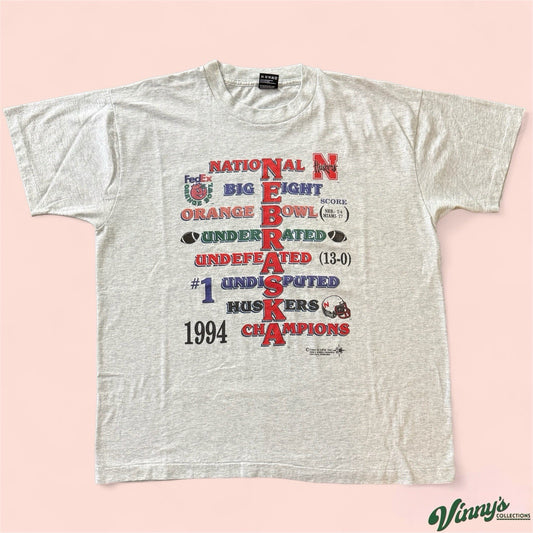 Vintage 1994 NCAA Nebraska Cornhuskers Undefeated College Shirt Mens XL