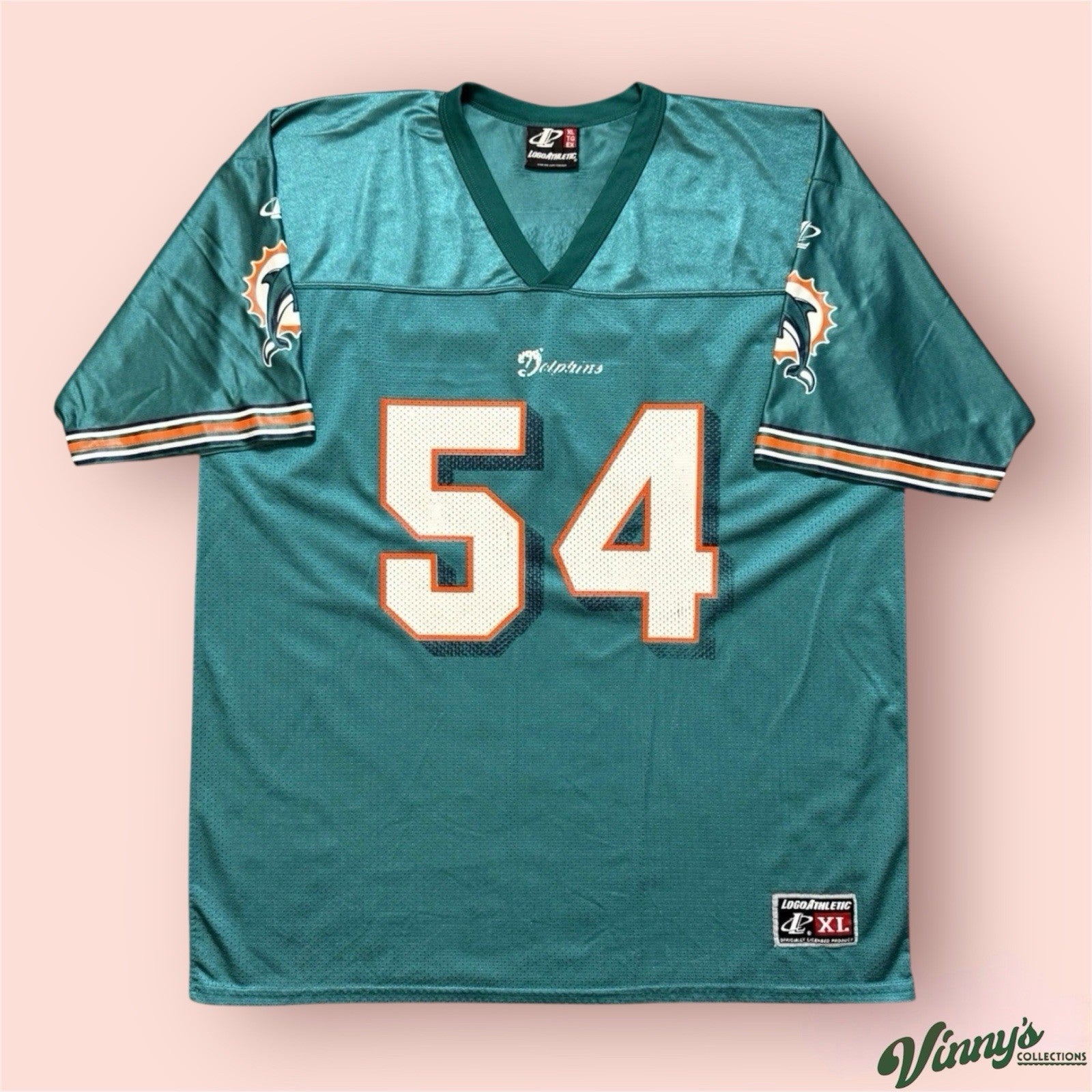 Vintage Logo Athletic NFL Miami Dolphins Zach Thomas Football Jersey Mens XL