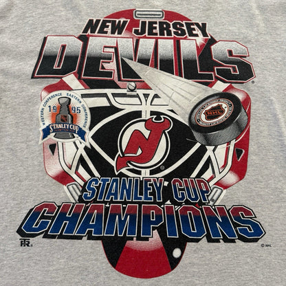 Vintage 1995 NHL New Jersey Devils Stanley Cup Champions Hockey Shirt Mens Large