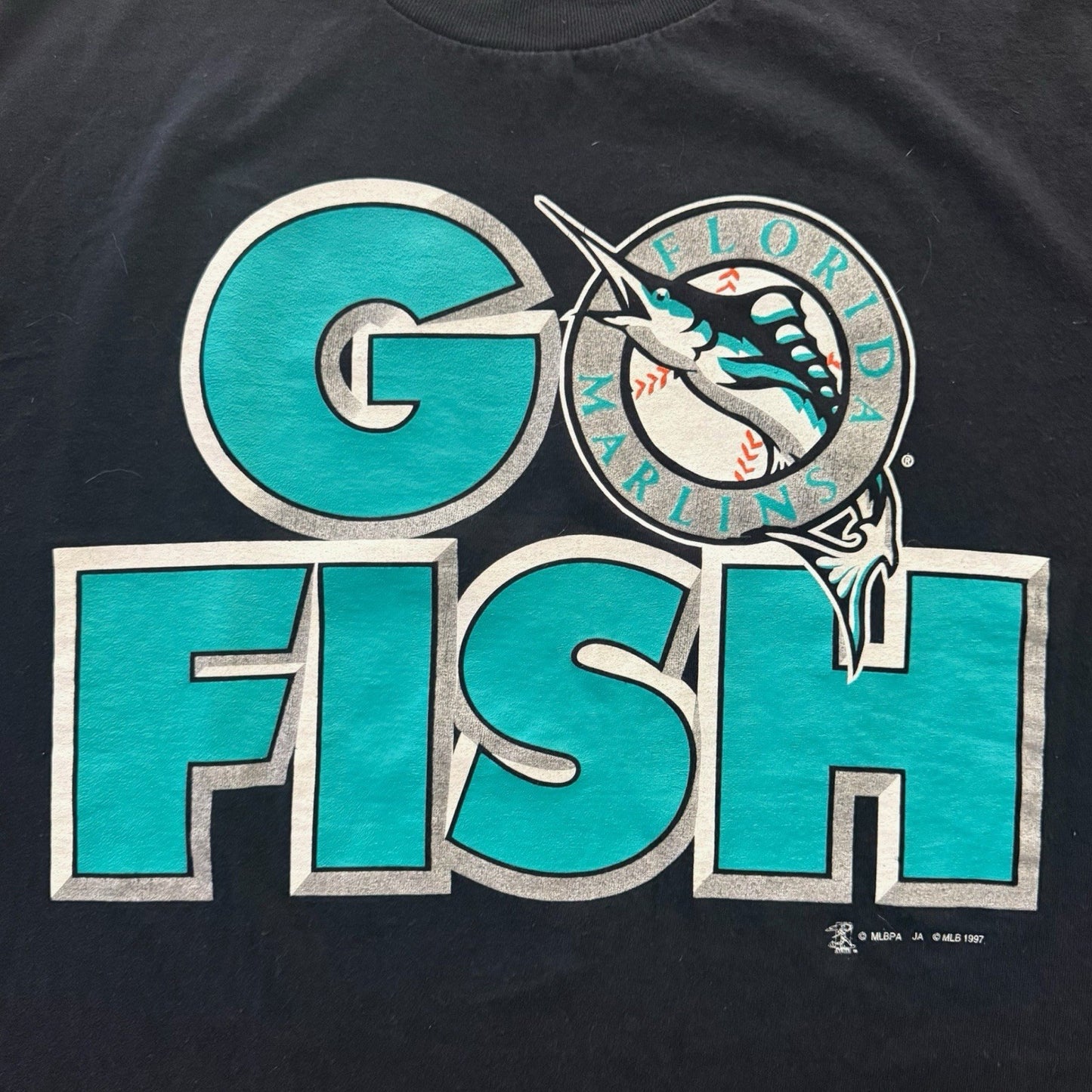 Vintage 1997 TRY MLB Florida Marlins World Series Roster Baseball Shirt Mens XL