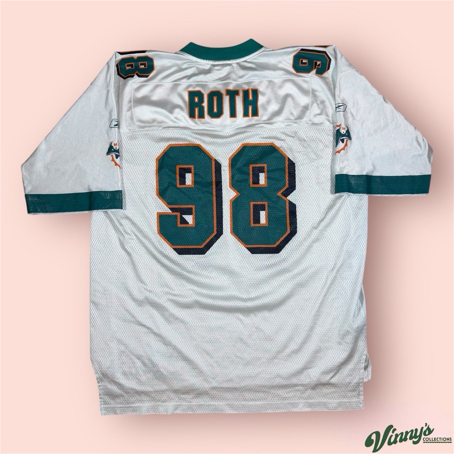 Reebok NFL Miami Dolphins Matt Roth Football Jersey Mens XL