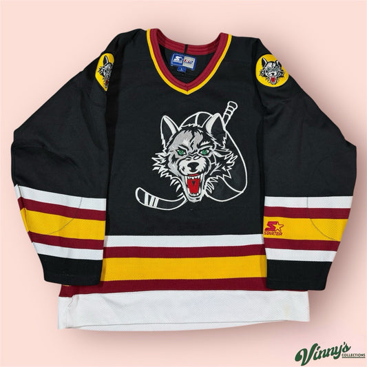 Vintage Starter IHL Chicago Wolves Hockey Jersey Youth Large