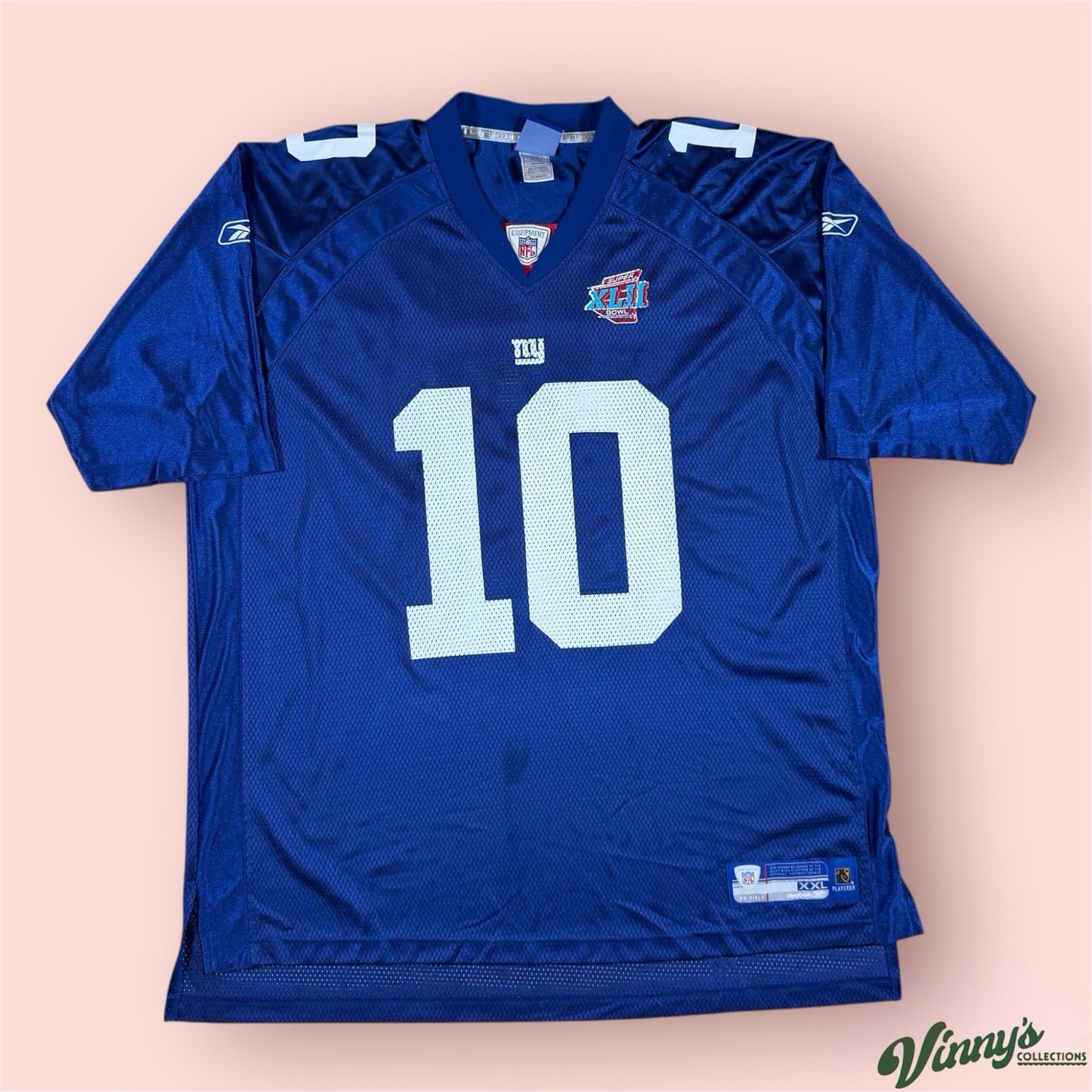 Reebok NFL New York Giants Eli Manning Super Bowl Football Jersey Mens 2XL