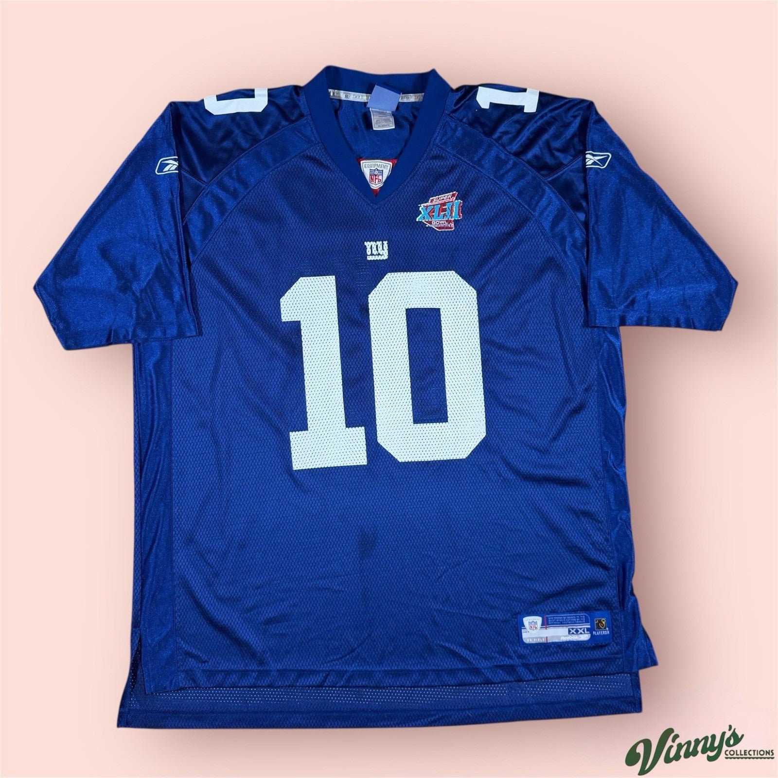 Reebok NFL New York Giants Eli Manning Super Bowl Football Jersey Mens 2XL