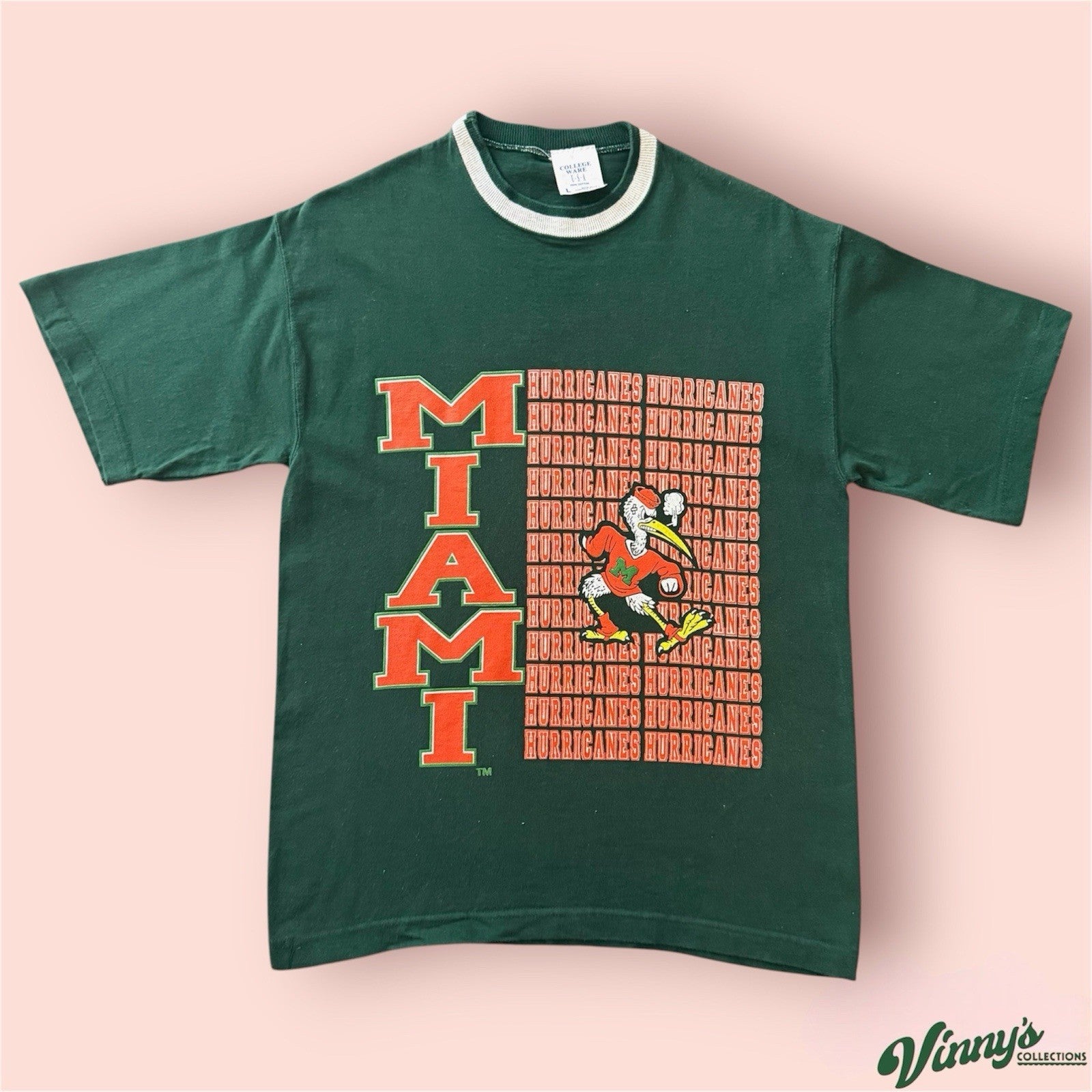 Vintage NCAA Miami Hurricanes College Shirt Mens Large