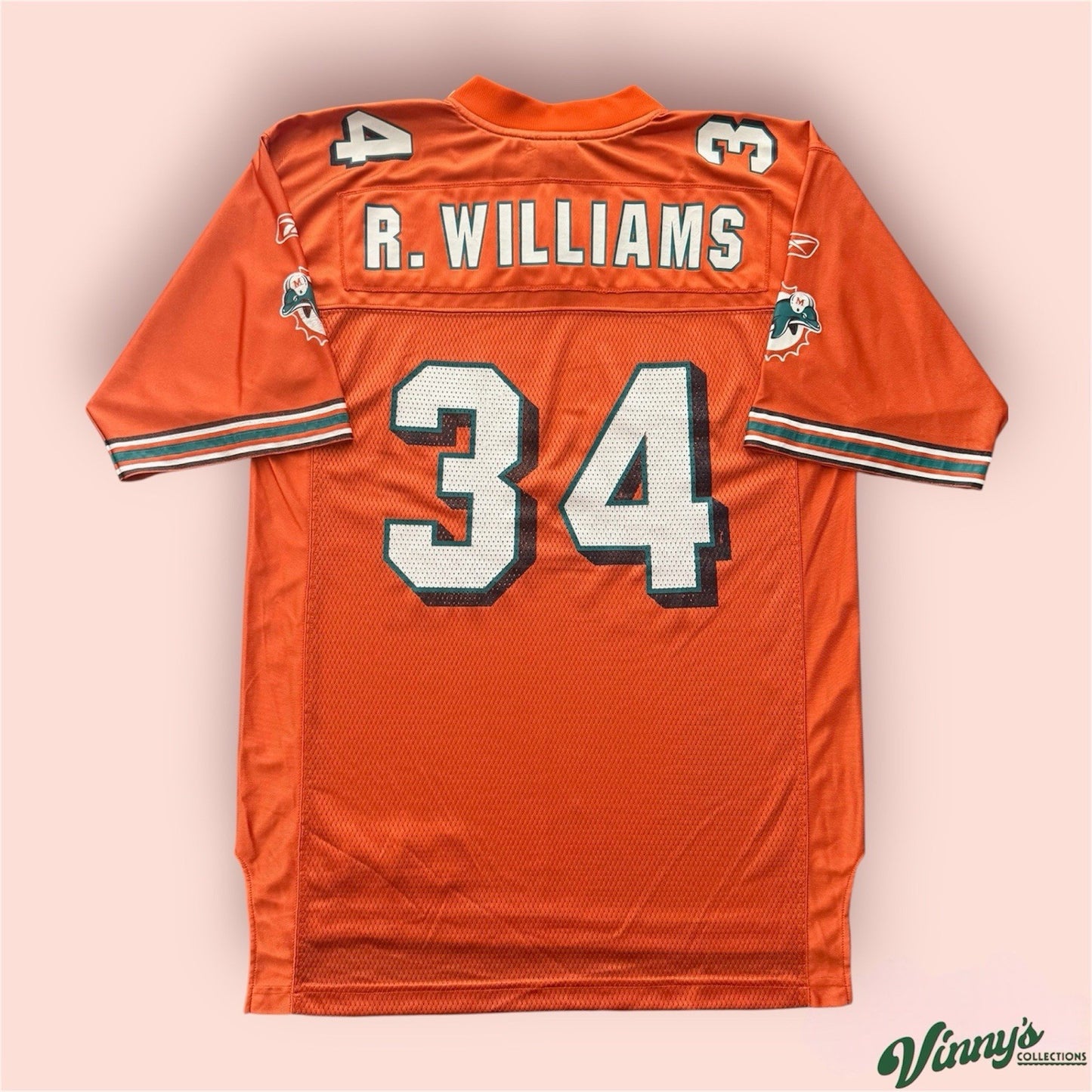 Reebok NFL Miami Dolphins Ricky Williams Football Jersey Mens XL