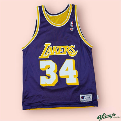 Champion NBA Los Angeles Lakers Shaquille Oneal Basketball Jersey Mens 44 Large