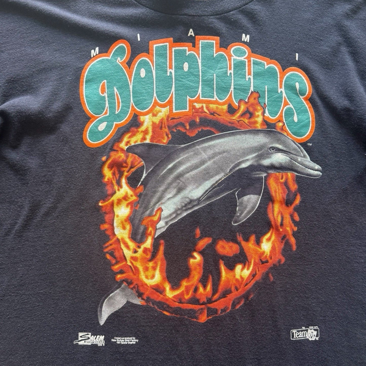 Vintage Salem Sportswear NFL Miami Dolphins Football Shirt Mens XL