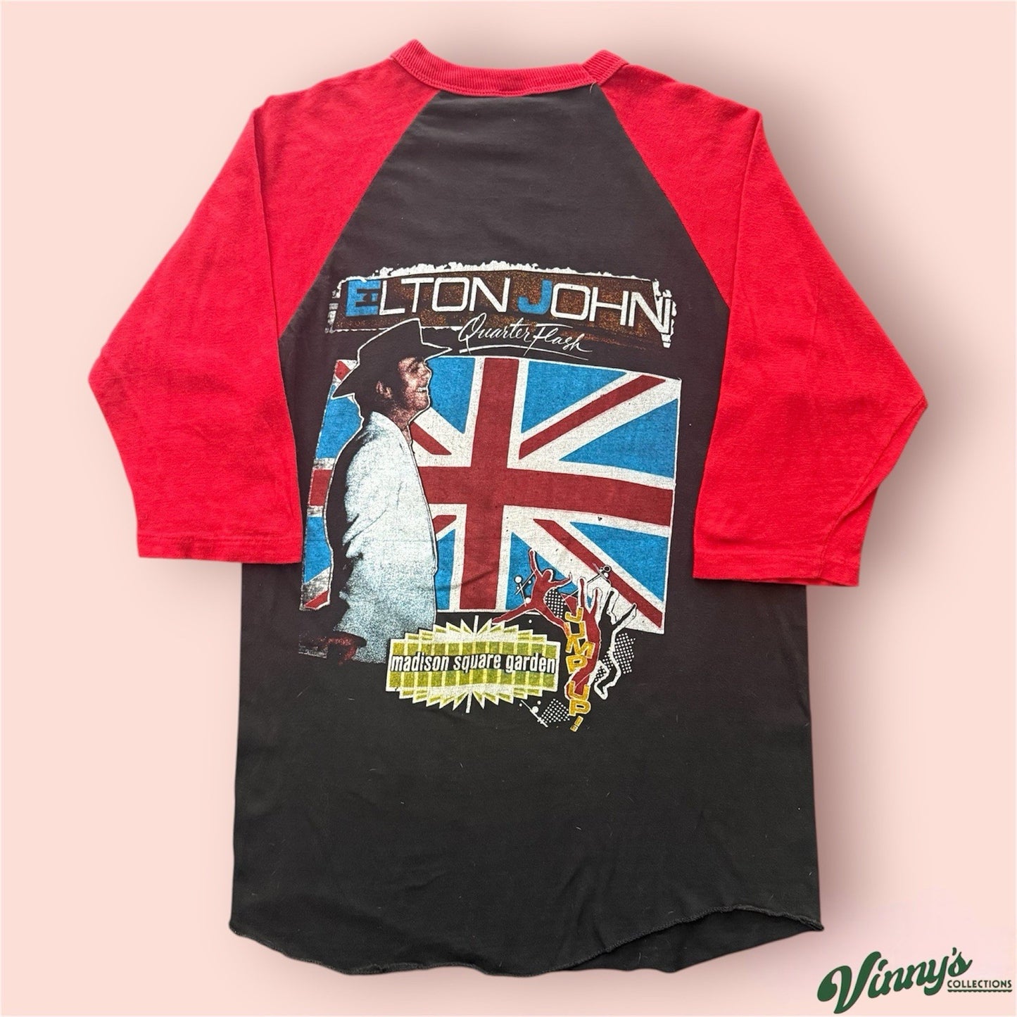Vintage 1982 Elton John Jump Up! Tour New York Baseball Shirt Mens Medium