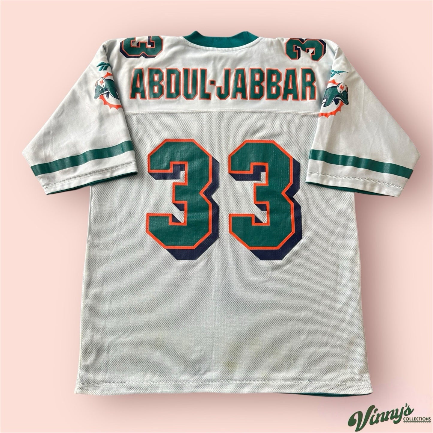 Reebok NFL Miami Dolphins Kareem Abdul Jabbar Football Jersey Mens Large 48