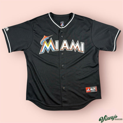 Majestic MLB Miami Marlins Baseball Jersey Mens Medium